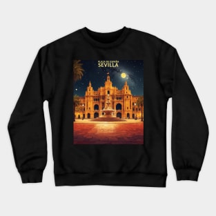 Plaza de España Seville Spain Travel Tourism Retro Vintage Crewneck Sweatshirt